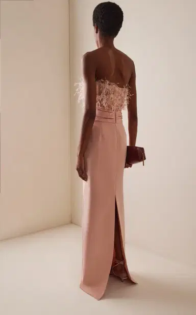Oscar de la Renta Point D'esprit Silk Faille Gown | Thumbnail 4 Oscar de la Renta Point D'esprit Silk Faille Gown | Thumbnail 4