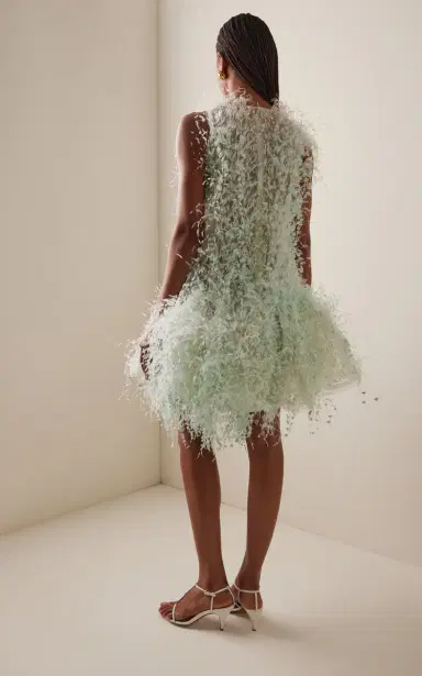 Oscar de la Renta Bubble-Hem Point D'esprit Mini Dress | Thumbnail 16