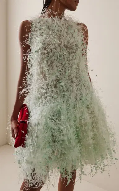 Oscar de la Renta Bubble-Hem Point D'esprit Mini Dress | Thumbnail 10