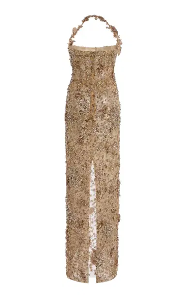 Oscar de la Renta Crystal-Embroidered Maxi Dress | Thumbnail 3
