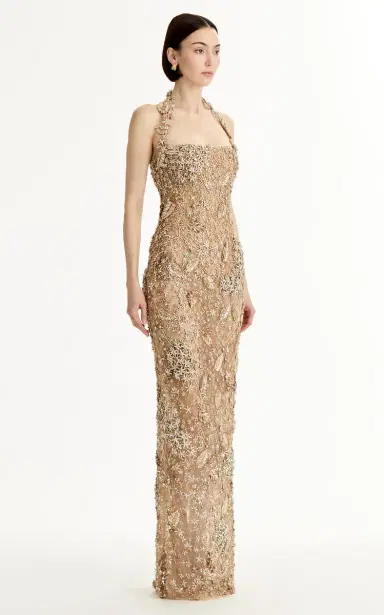 Oscar de la Renta Crystal-Embroidered Maxi Dress | Thumbnail 5