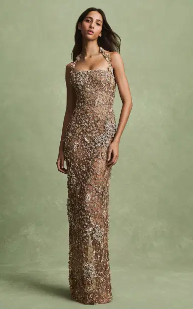 Oscar de la Renta Crystal-Embroidered Maxi Dress | Thumbnail 9