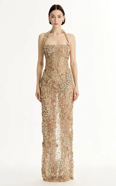 Oscar de la Renta Crystal-Embroidered Maxi Dress | Thumbnail 10