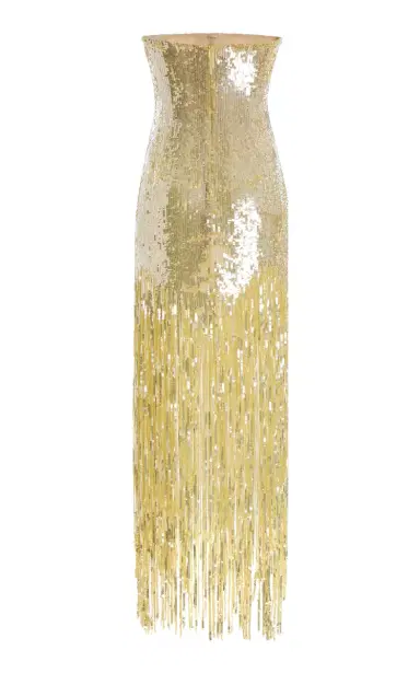 Oscar de la Renta Sequined Fringed Gown | Thumbnail 4