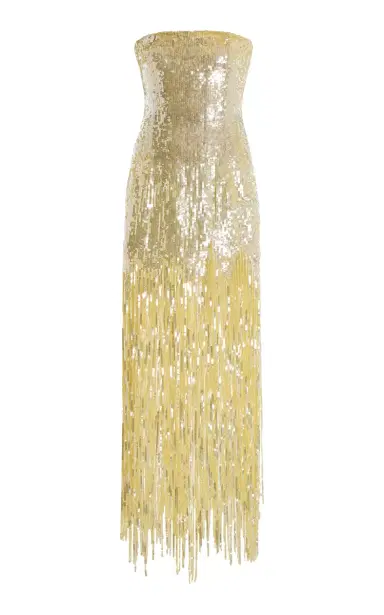 Oscar de la Renta Sequined Fringed Gown | Thumbnail 1