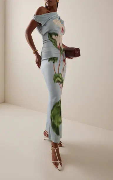 Oscar de la Renta Cyclamen Off-The-Shoulder Stretch-Crepe Midi Dress | Thumbnail 2 Oscar de la Renta Cyclamen Off-The-Shoulder Stretch-Crepe Midi Dress | Thumbnail 2
