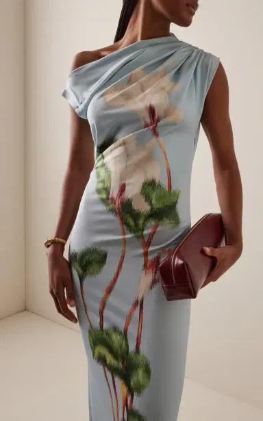 Oscar de la Renta Cyclamen Off-The-Shoulder Stretch-Crepe Midi Dress | Thumbnail 3 Oscar de la Renta Cyclamen Off-The-Shoulder Stretch-Crepe Midi Dress | Thumbnail 3