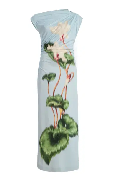 Oscar de la Renta Cyclamen Off-The-Shoulder Stretch-Crepe Midi Dress | Thumbnail 7 Oscar de la Renta Cyclamen Off-The-Shoulder Stretch-Crepe Midi Dress | Thumbnail 7