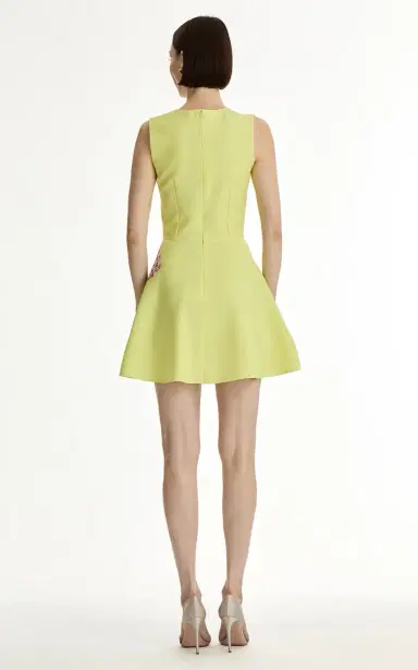 Oscar de la Renta Porcelain Flowers Wool-Blend Mini Dress | Thumbnail 4