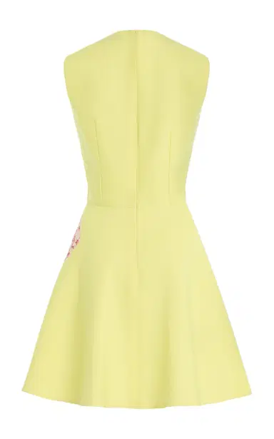 Oscar de la Renta Porcelain Flowers Wool-Blend Mini Dress | Thumbnail 6