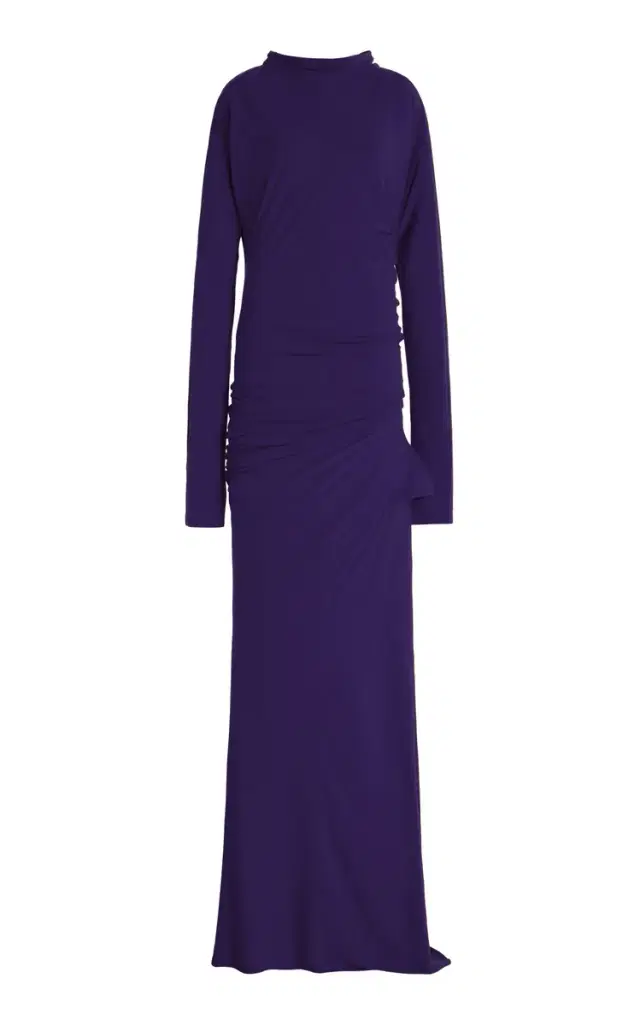 Twist Gathered Cotton Maxi Dress