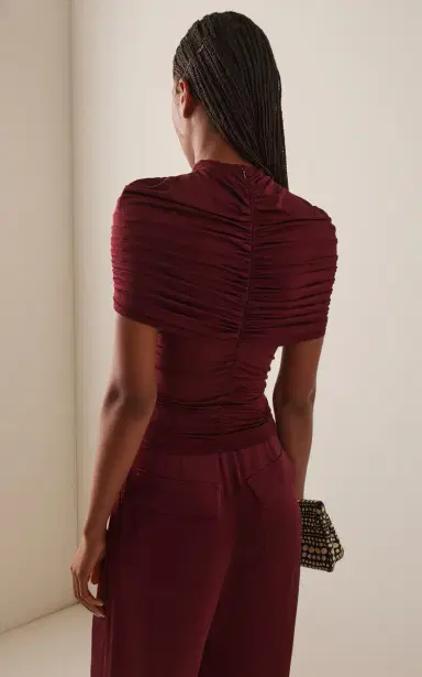 Lapointe Ruched Jersey Mock-Neck Top | Thumbnail 4 Lapointe Ruched Jersey Mock-Neck Top | Thumbnail 4