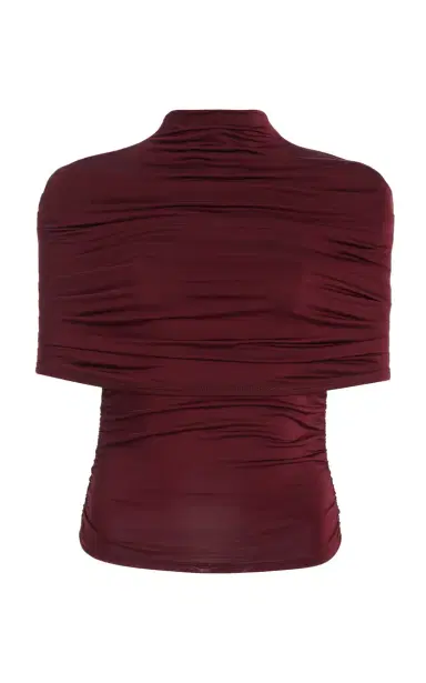 Lapointe Ruched Jersey Mock-Neck Top | Thumbnail 1 Lapointe Ruched Jersey Mock-Neck Top | Thumbnail 1