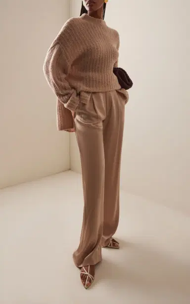 LAPOINTE Pleated Satin Relaxed Pants | Thumbnail 2