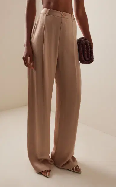 LAPOINTE Pleated Satin Relaxed Pants | Thumbnail 3
