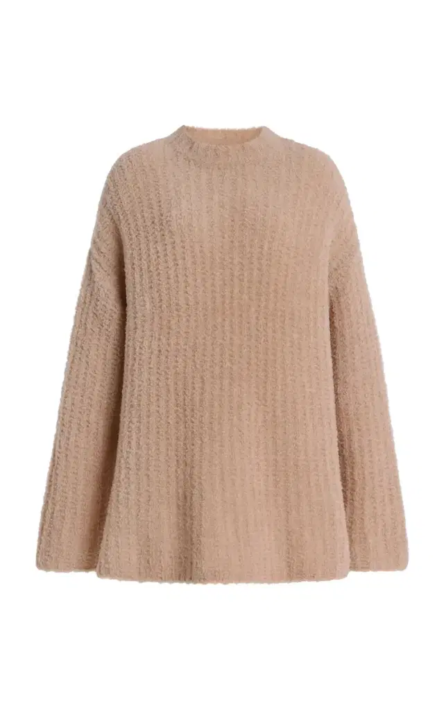 Oversized Wool-Blend Boucle Sweater