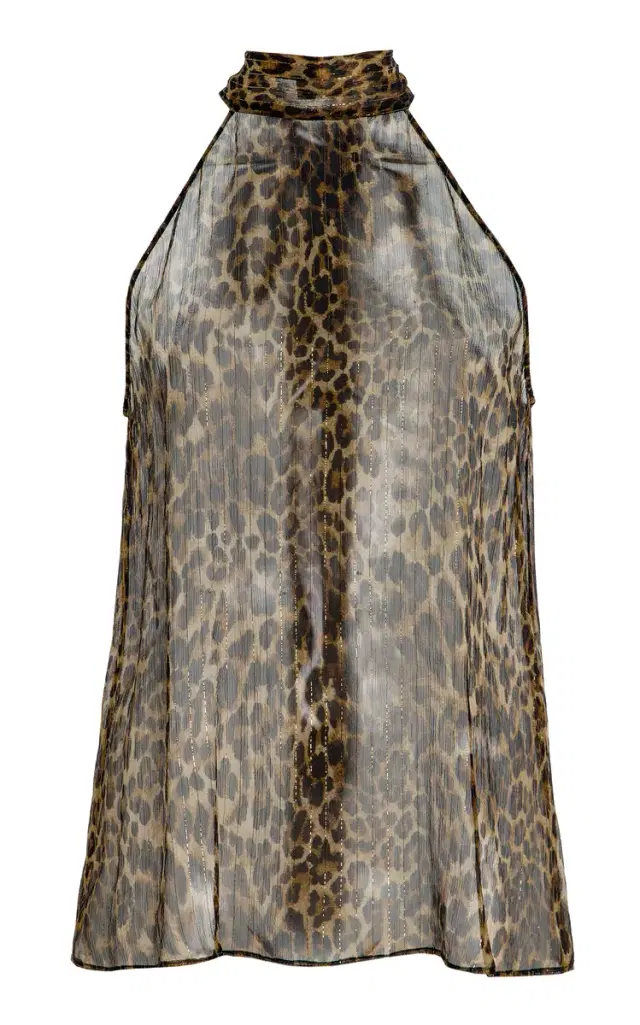 Alla Leopard Silk Halter Top