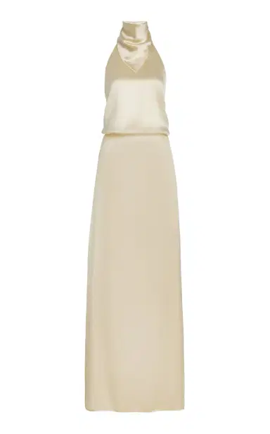 Bevza Hustka Scarf-Neck Charmeuse Maxi Dress | Thumbnail 1