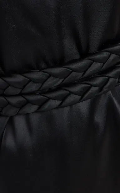 BEVZA Kosa Rope-Detailed Satin Maxi Halter Dress | Thumbnail 6
