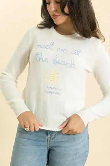 LINGUA FRANCA Meet Me At The Beach Crewneck | Thumbnail 2