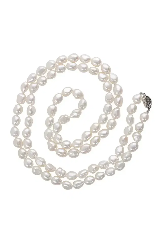 BAGGINS White Pearl Freshwater Baroque Necklace - 36in