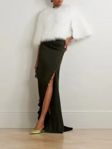 Yves Salomon Cropped Feather Jacket | Thumbnail 2 Yves Salomon Cropped Feather Jacket | Thumbnail 2