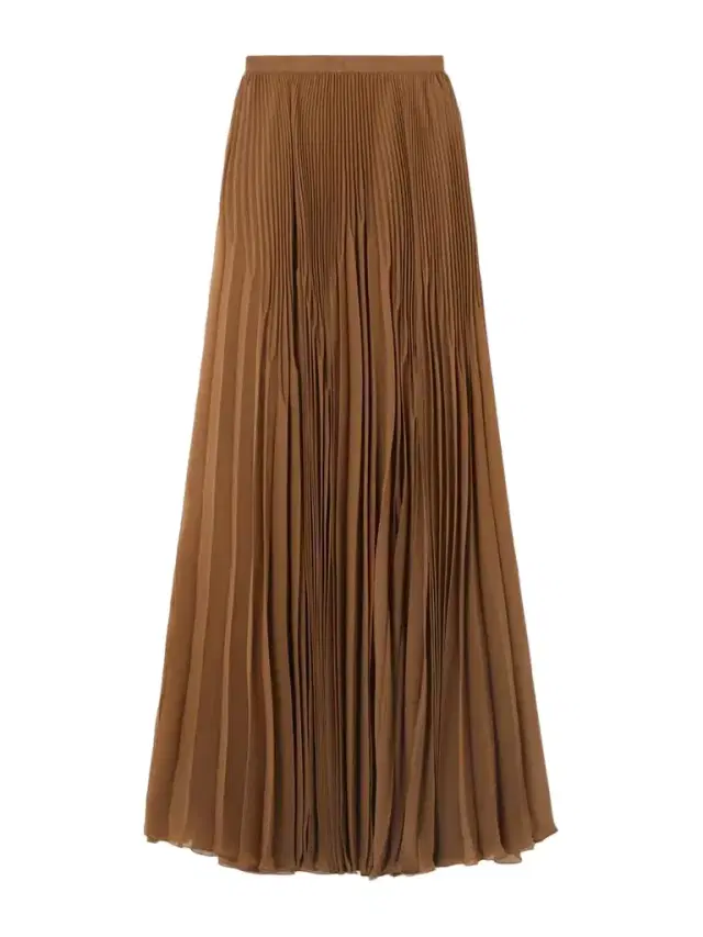 Marsha Pleated Chiffon Maxi Skirt
