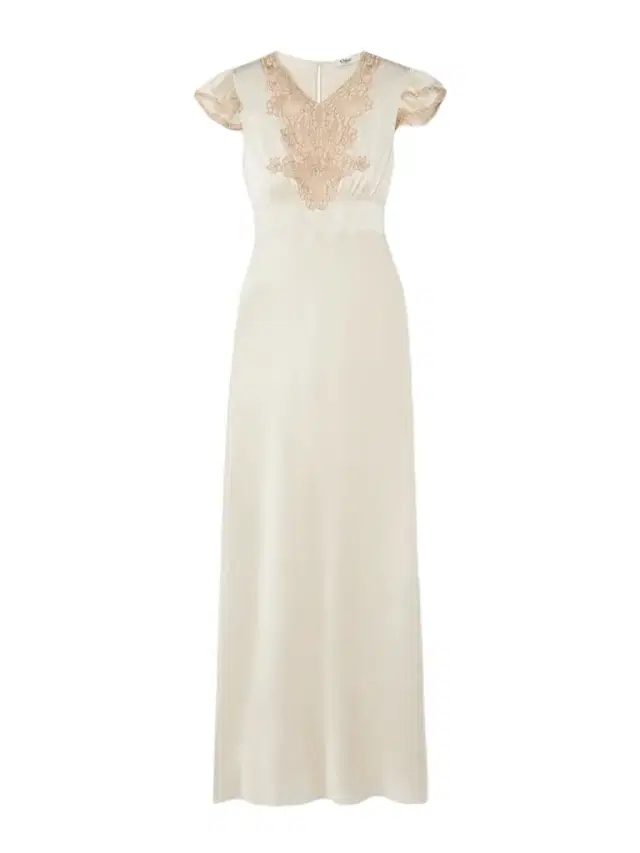 Corded Lace-trimmed Silk-satin Midi Dress