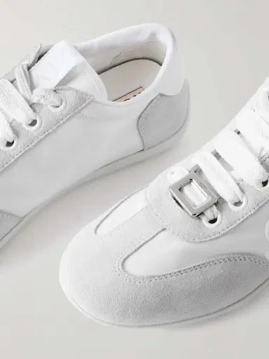 Roger Vivier Viv Low Suede-trimmed Embroidered Leather Sneakers | Thumbnail 4