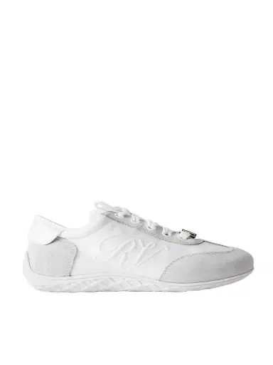 Roger Vivier Viv Low Suede-trimmed Embroidered Leather Sneakers | Thumbnail 1