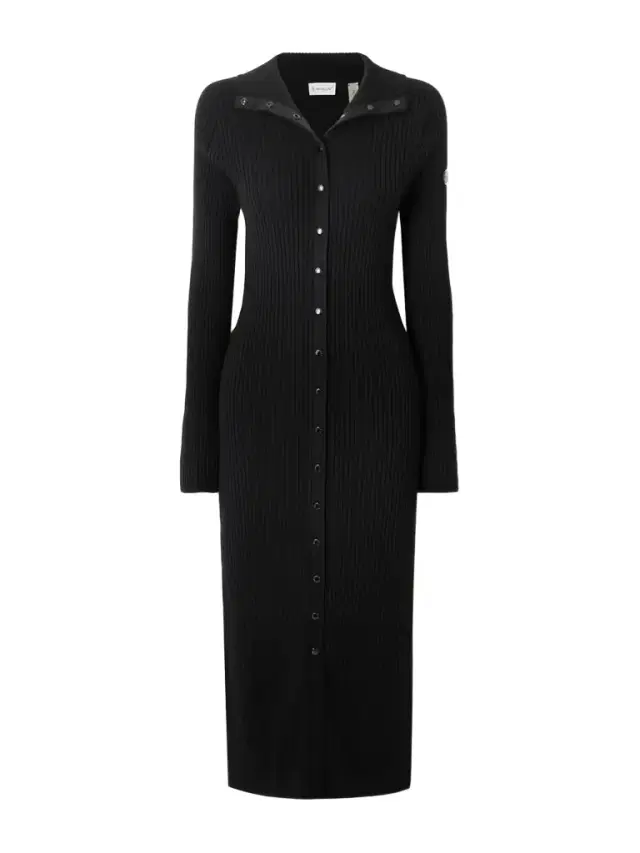 + Edward Enninful Ribbed Wool Midi Dress