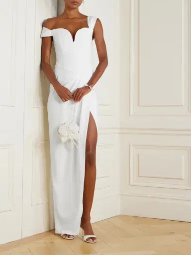 Alex Perry Asymmetric Off-the-shoulder Crepe Gown | Thumbnail 2