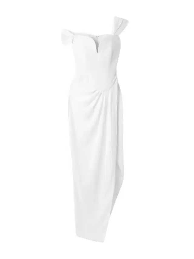Asymmetric Off-the-shoulder Crepe Gown Asymmetric Off-the-shoulder Crepe Gown