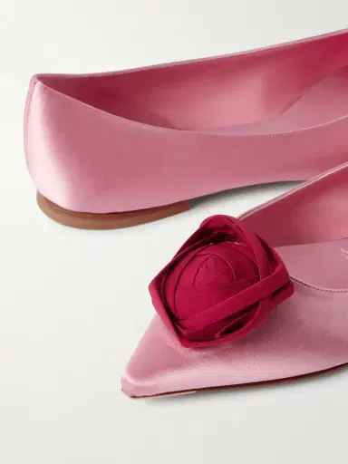 Roger Vivier Rose Vivier Embellished Cutout Satin Ballet Flats | Thumbnail 4 Roger Vivier Rose Vivier Embellished Cutout Satin Ballet Flats | Thumbnail 4