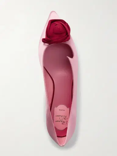 Roger Vivier Rose Vivier Embellished Cutout Satin Ballet Flats | Thumbnail 5 Roger Vivier Rose Vivier Embellished Cutout Satin Ballet Flats | Thumbnail 5