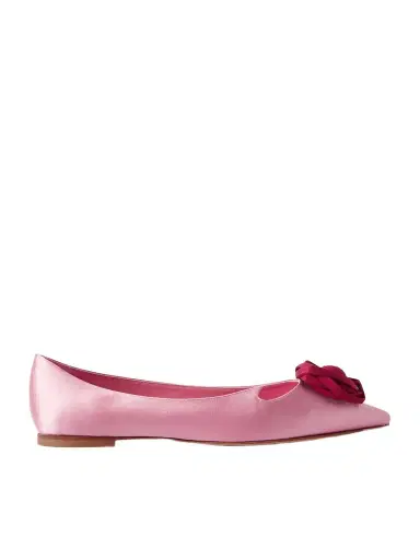 Roger Vivier Rose Vivier Embellished Cutout Satin Ballet Flats | Thumbnail 1 Roger Vivier Rose Vivier Embellished Cutout Satin Ballet Flats | Thumbnail 1