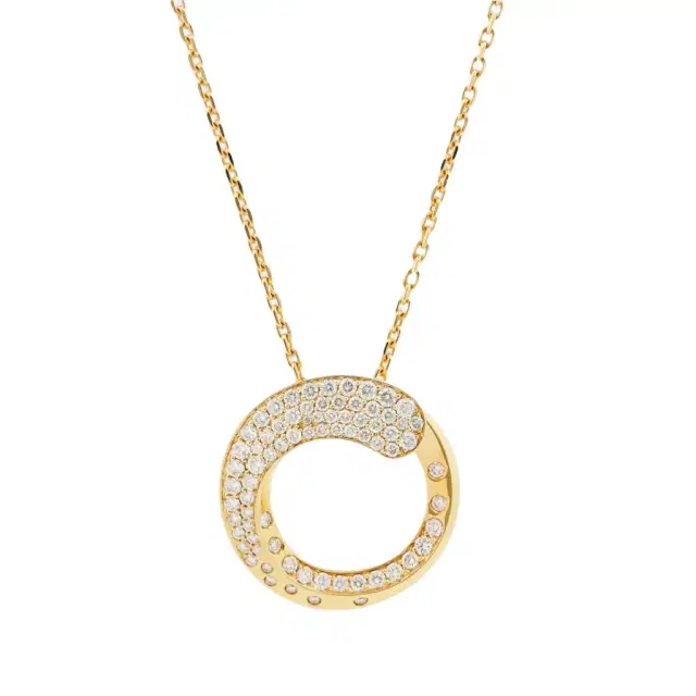 Crivelli Crivelli 18K Yellow Gold Diamond Circle Pendant Necklace by The Solist