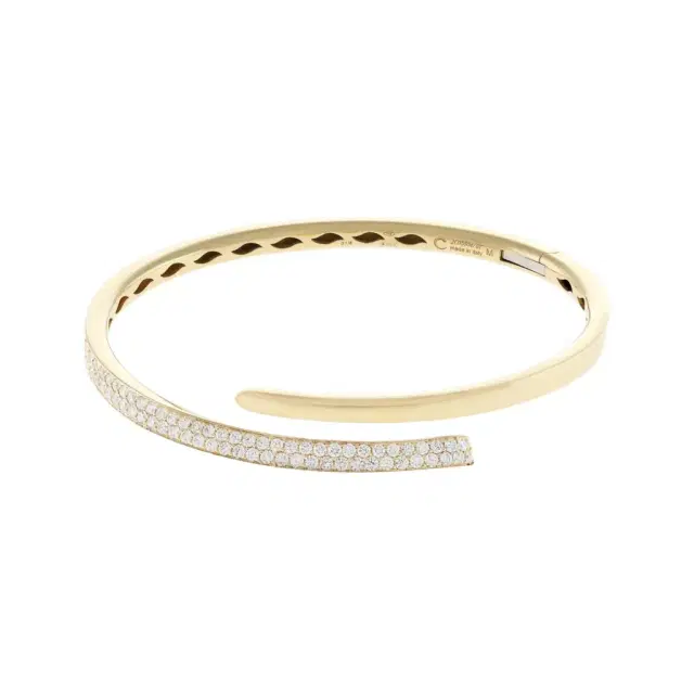 Crivelli Crivelli 18K Yellow Gold Diamond Open Bangle Bracelet by The Solist