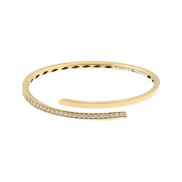 Crivelli Crivelli 18K Yellow Gold Diamond Open Bangle Bracelet by The Solist