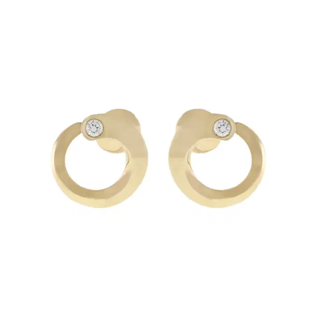 Crivelli Crivelli Like 18K Yellow Gold Diamond C Earrings by The Solist