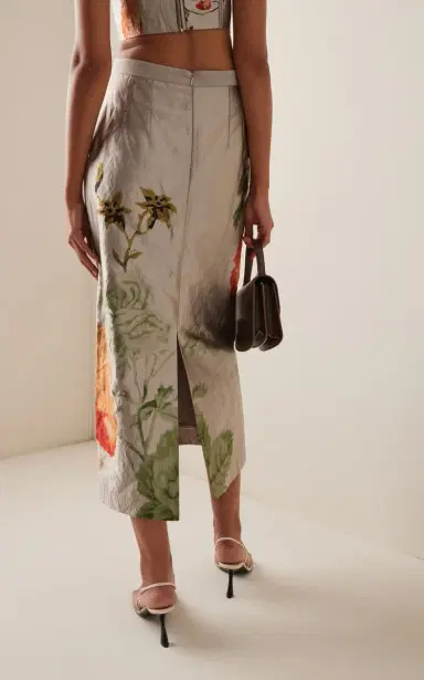 Erdem Floral-Printed Pencil Midi Skirt - Silver | Thumbnail 7 Erdem Floral-Printed Pencil Midi Skirt - Silver | Thumbnail 7