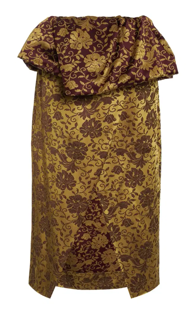 Santi Wrap-Front Jacquard Midi Skirt