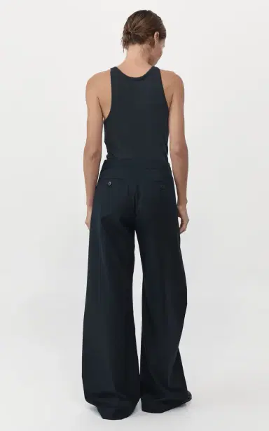 St. Agni Fold-Detailed Wool-Blend Wide-Leg Pants - Black | Thumbnail 6