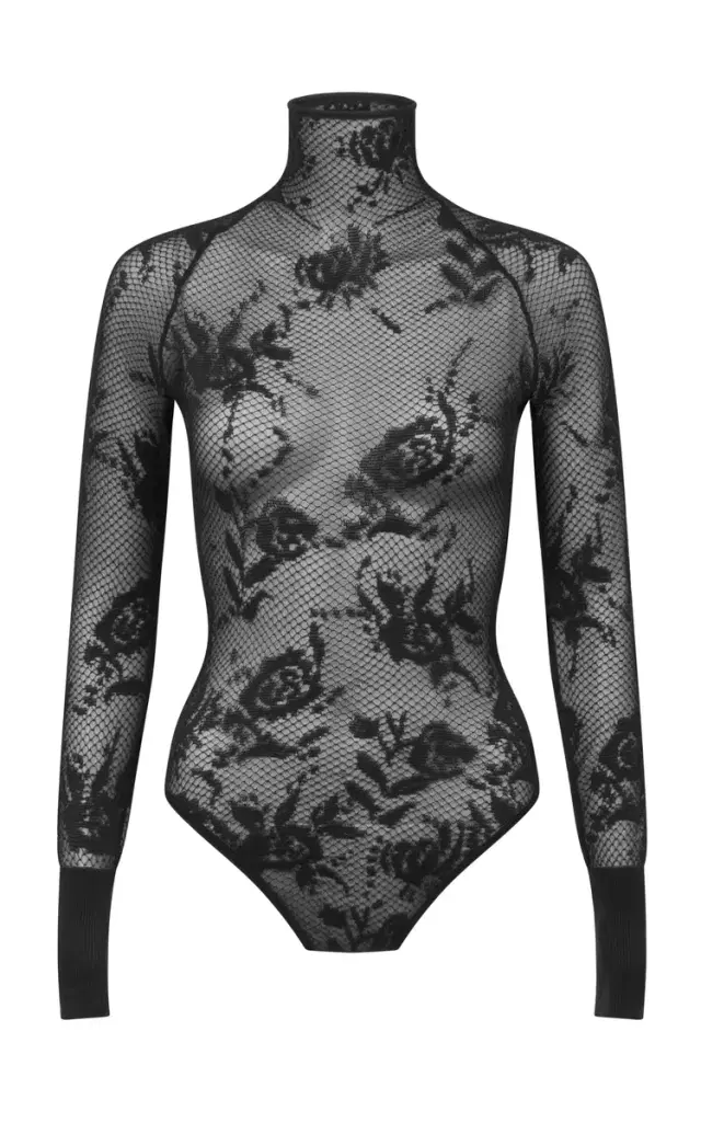 Cotton-Blend Lace Bodysuit