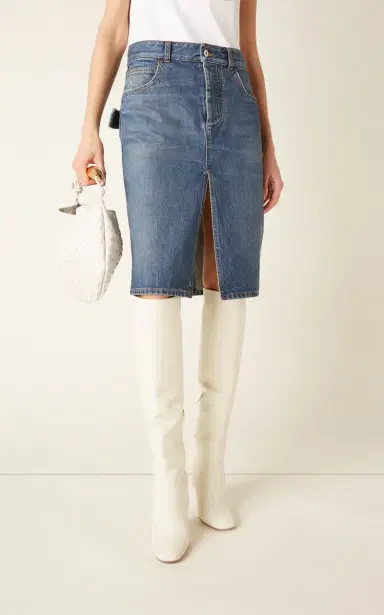 Bottega Veneta Denim Midi Skirt | Thumbnail 3