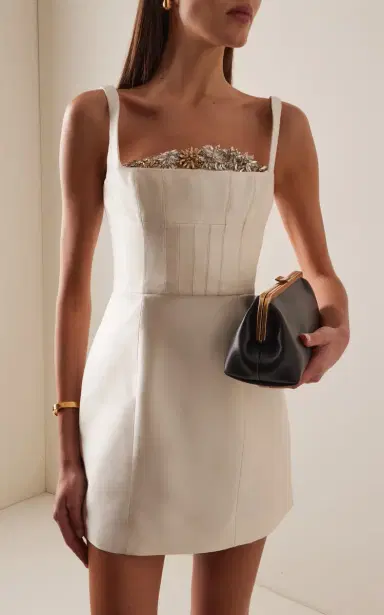 RACHEL GILBERT Ludovica Embellished Wool-Silk Mini Dress | Thumbnail 2