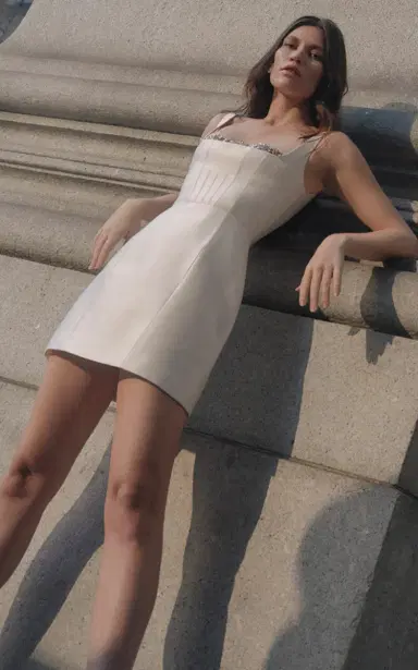 RACHEL GILBERT Ludovica Embellished Wool-Silk Mini Dress | Thumbnail 6