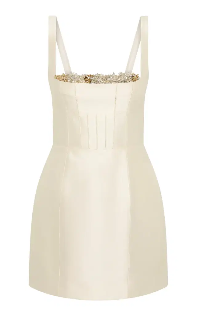 Ludovica Embellished Wool-Silk Mini Dress