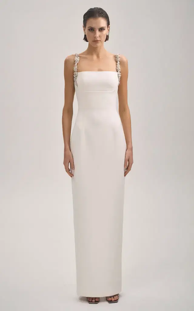 Franca Floral-Crystal Strap Gown