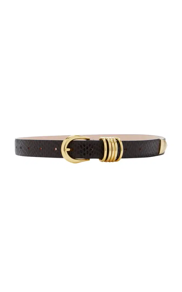 Hollyhock Croc-Effect Leather Belt